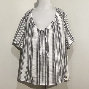 Ann Klein Short Sleeves Scoop Neckline Women's Pull Over Blouse